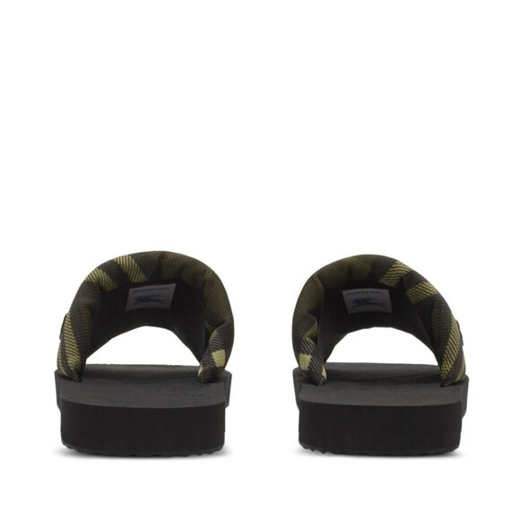 Burberry Men\'s MF Trek Slide Sandal, Olive Green‎ check, Sizes 45 main image 4